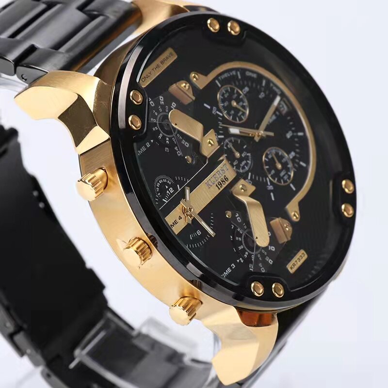 Unisex okrągły zegarek złoty zegarek kwarcowy zegarek na pasku ze stali nierdzewnej