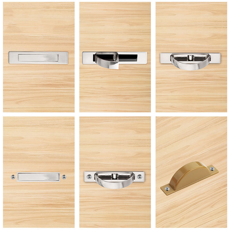 99/103mm Hidden Handles Zinc Alloy Door Embedded Pull Cover Floor Cabinet Handle Dark Recessed Knobs Furniture Hardware