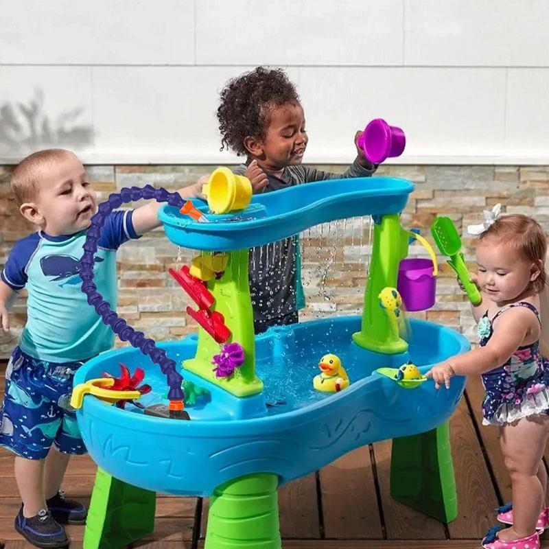 Детский водяной стол с насосом, настольные игрушки для малышей, стол для игр на открытом воздухе, регулируемое устройство подачи воды для детей