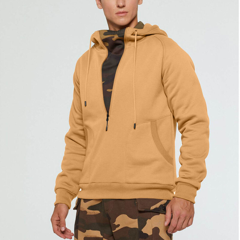 Men's Camouflage Patchwork Hoodies Long Sleeve Casual Camo Pullovers Streetwear Outdoor Tactical Hiking Fishing Men Sweatshirt