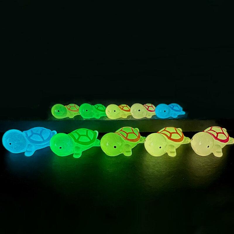 1 szt. Mini świecący żółw dekoracja do domu rzemiosło żywiczne żółwia ozdoby do dekoracji miniatury ogrodowe hurtowych