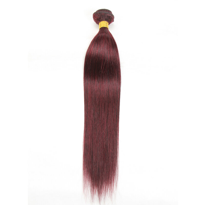 Remy brasileiro natural cabelo vermelho extensões 99j, onda do corpo, única cor, para as mulheres