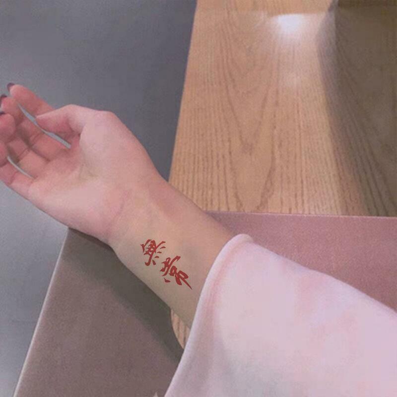 Pegatinas de tatuaje chino impermeables, calcomanías de amor lindas, pegatina temporal de larga duración, decoración autoadhesiva para el cuerpo, belleza DIY