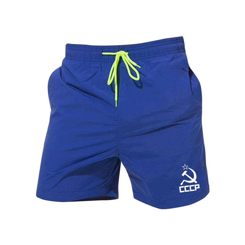 HDDHDHH Brand Summer casual men's shorts, fashionable drawstring decoration quick drying pants solid color vacation beach pants