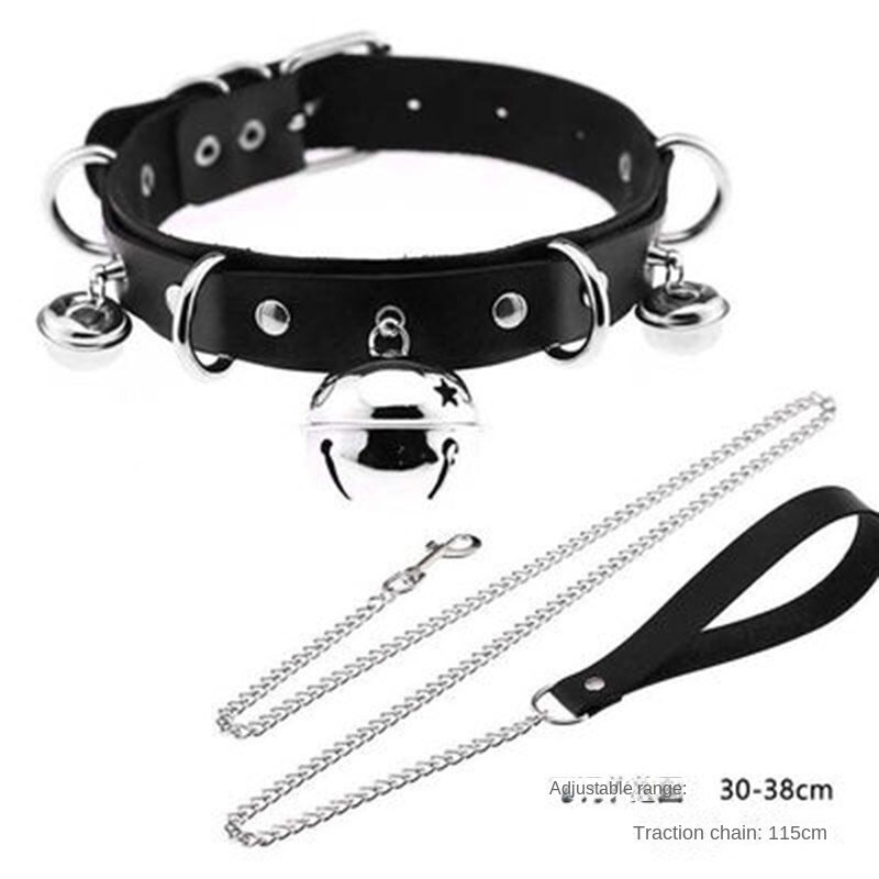 Gothic Harness Women Collar Chain Choker Sexy PU Leather Chain Pendant Collar Choker Necklace Cosplay Accessories For Couples