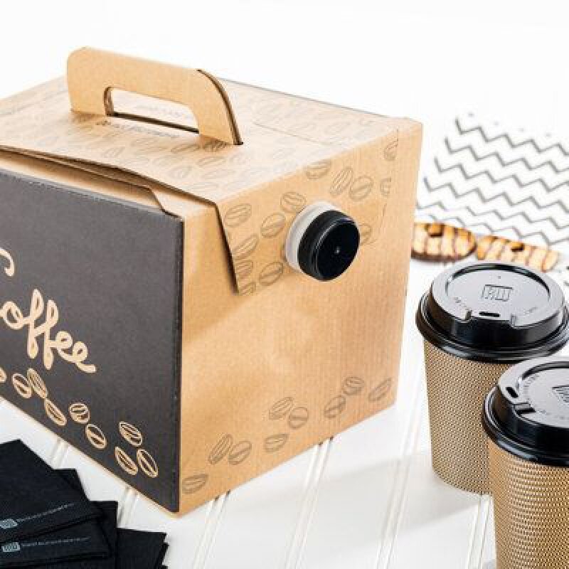 Bolsa de babero de agua de sirope de café aislado desechable personalizada, dispensador de café en caja, venta al por mayor de productos personalizados