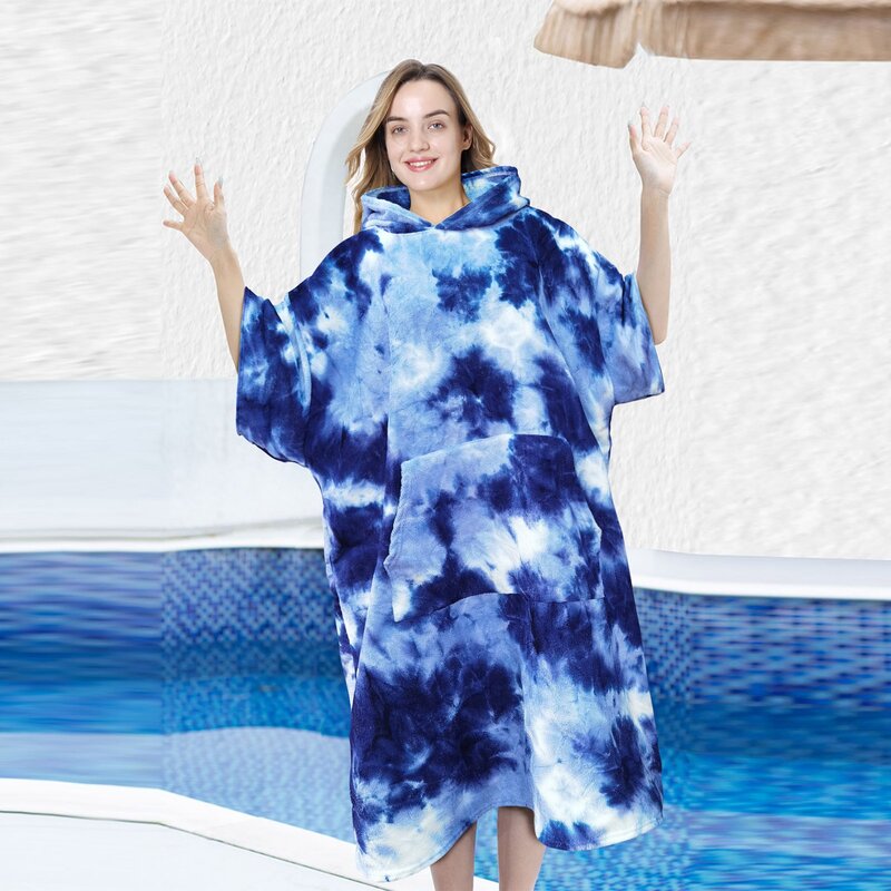 Surf Poncho Changed Towel Quick Dry Bath Towel Cape Women Cover-ups Hood Microfiber Swim Beach Blanket Beachrope For Child Adult