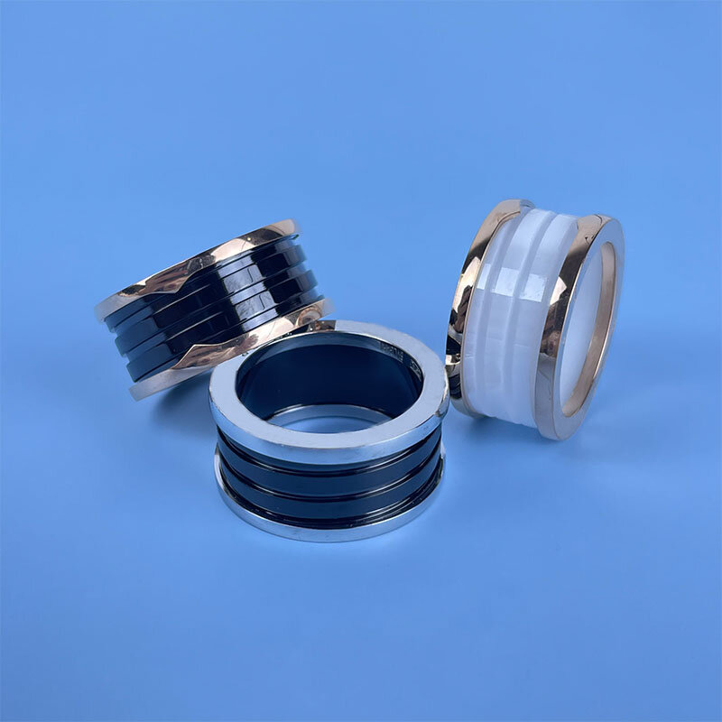 2024 marka Noble Luxury S925 ceramiczna separacja kolorów galwanizowana obrączka dla par prezent dla mężczyzn i kobiet