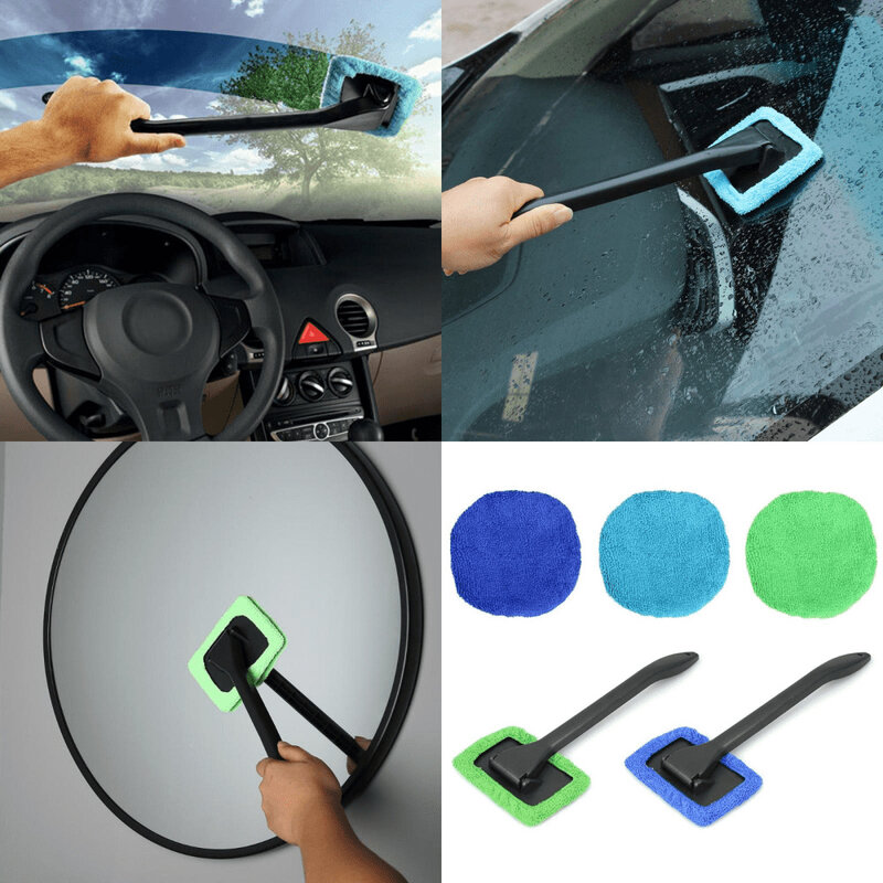 Kit di spazzole per la pulizia dei vetri dell'auto per Auto strumento di lavaggio per la pulizia del parabrezza all'interno del tergicristallo interno con accessori per Auto con manico lungo
