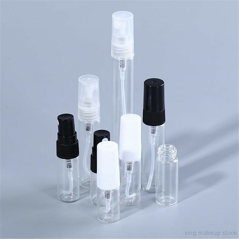 10 teile/paket 2ML 3ML 5ML 10ML Probe Dünne Glas Fläschchen Schwarz Klar Tragbare Mini Parfüm Glas flasche Leere Kosmetik Flasche 2 #