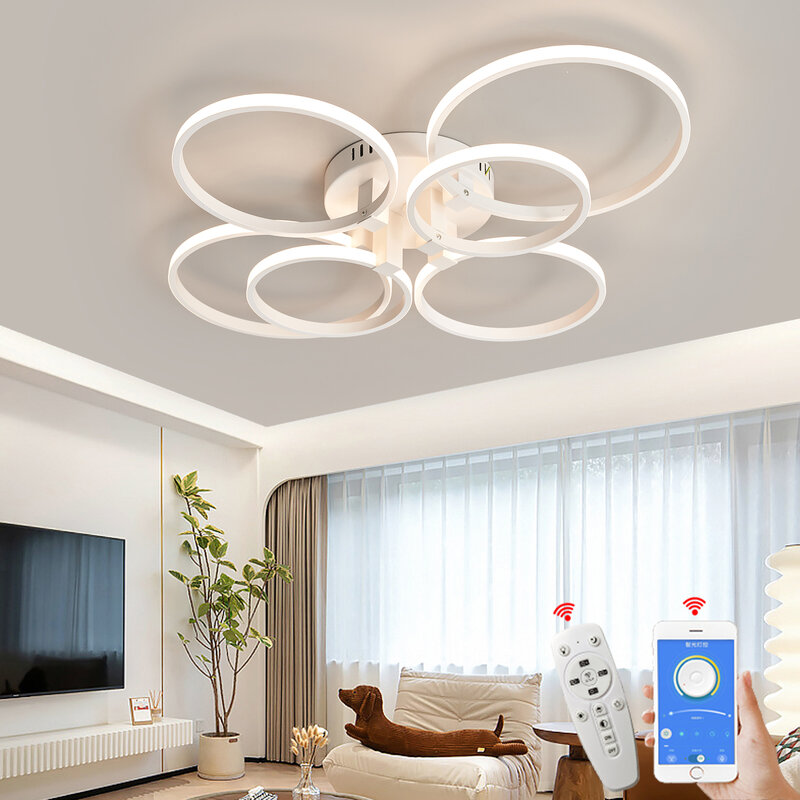Современная светодиодная люстра NEO Gleam для умного дома, лампа для гостиной, спальни, кабинета, Светодиодные комнатные светильники 90-260 в