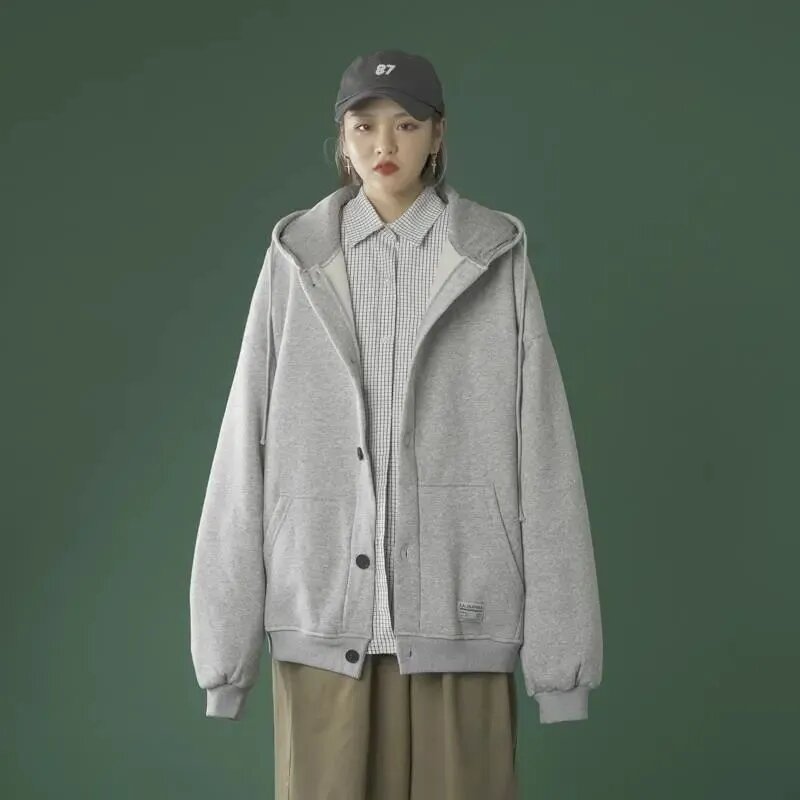 Bluza z kapturem damska jesień-zima 2023 koreańska moda luźna dorywcza bluza z długim rękawem super Dalian bluza z kapturem retro odzież uliczna