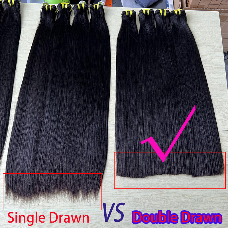 Прямые человеческие волосы с двойным рисунком, 15а, стандартные бразильские необработанные человеческие волосы для наращивания, женские волосы естественного цвета