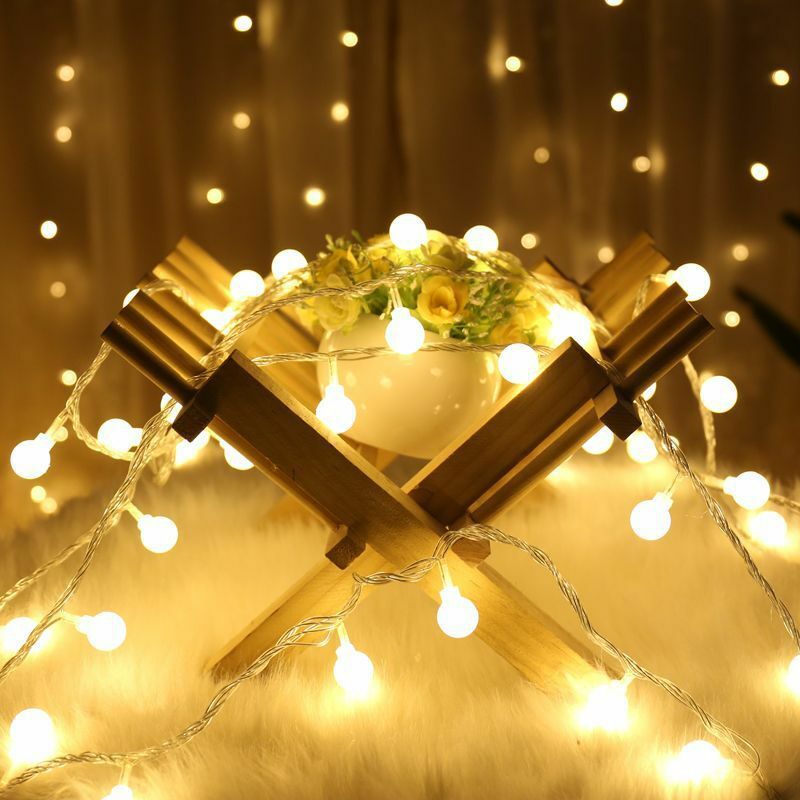 Cadena de luz esmerilada para tienda de campaña al aire libre, luz de ambiente, decoración del día de Navidad