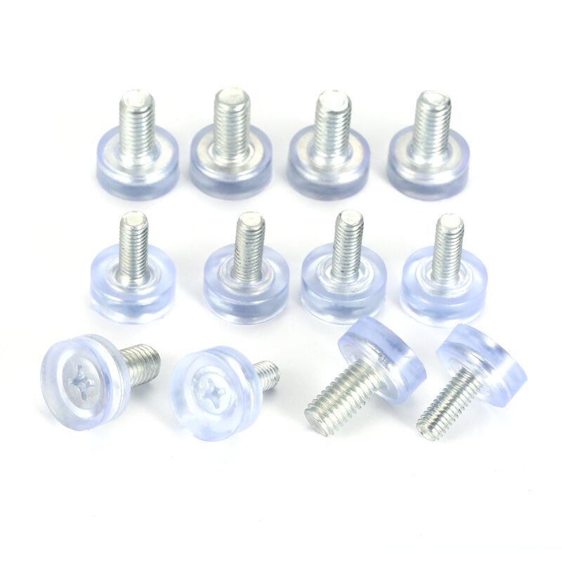 10pcs Adjustable Furniture Feet Clear Pad Screw M6/M8*18mm Leveling Table Height Balance Chair Leg Sofa Support Protect Floor