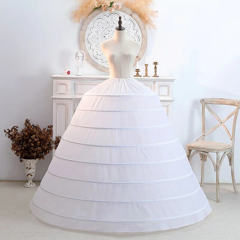 New 8-Circle Wedding Dress Crinoline Fishbone Slip Dress Dress Performance Pannier Bride Puffy Lining Large Skirt Support Adult