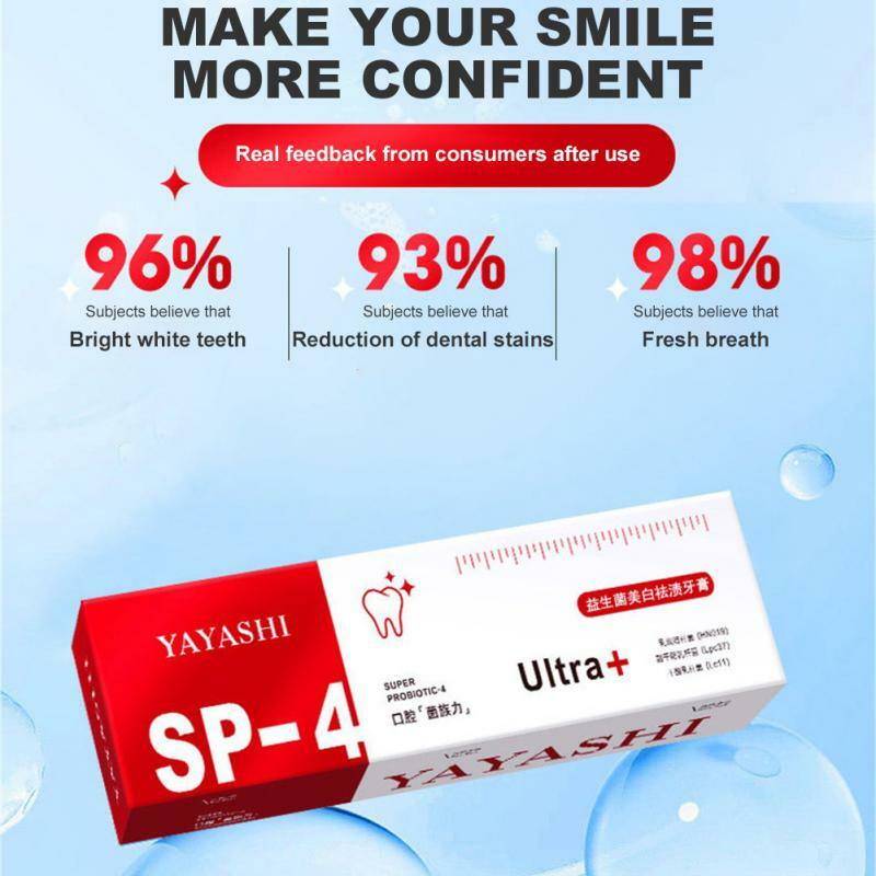 معجون أسنان تبييض بروبيوتيك SP4 ، اشراق وإزالة البقع SP4 ، نفسا جديدا ، أنزيم الأسنان ، 120g