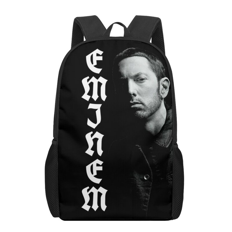 Eminem 3D Print School Backpack for Boys, Girls Teenager, PleBag for Kids, Casual Initiated Bags, 16in Satchel, Mochila