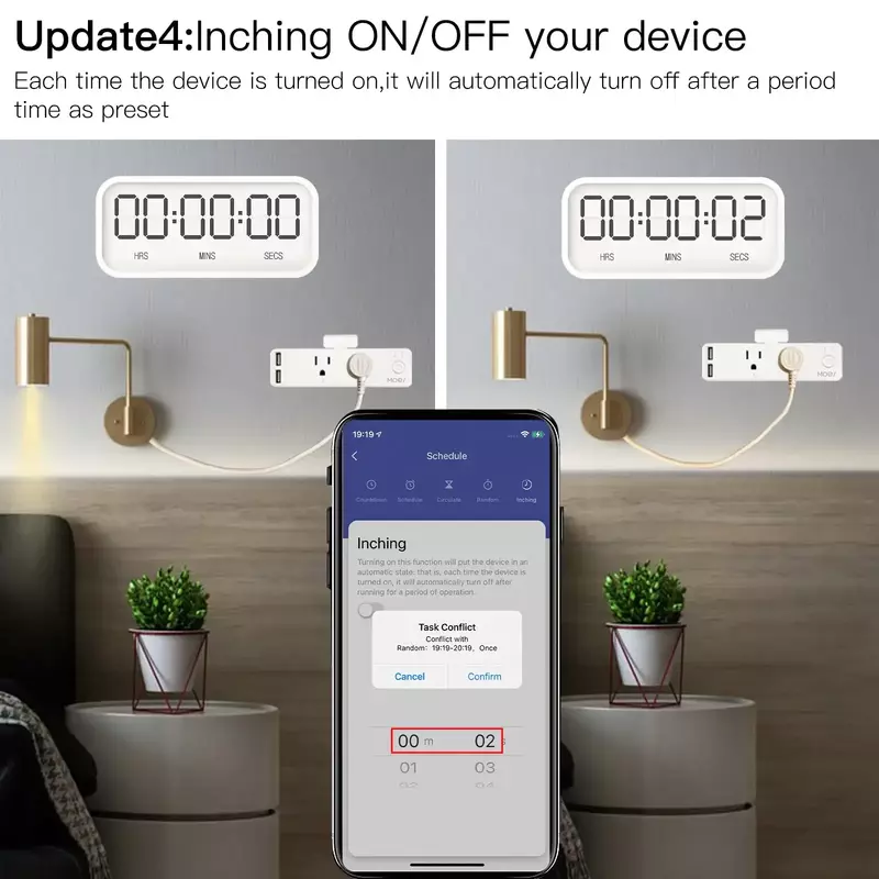 Wifi Smart Power Plug mit zwei Steckdosen Steckdose 2 USB-Ladeans chlüsse Steckdosen unterstützen die Sprach steuerung über Alexa Google Home