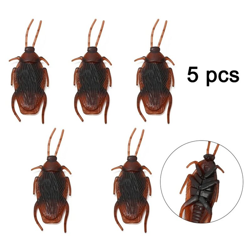 Prank Prank Cockroaches Smelless Trick 5/10pcs 6cm X 2cm Fake Funny Plastic Realistic Cockroaches Eco Friendly