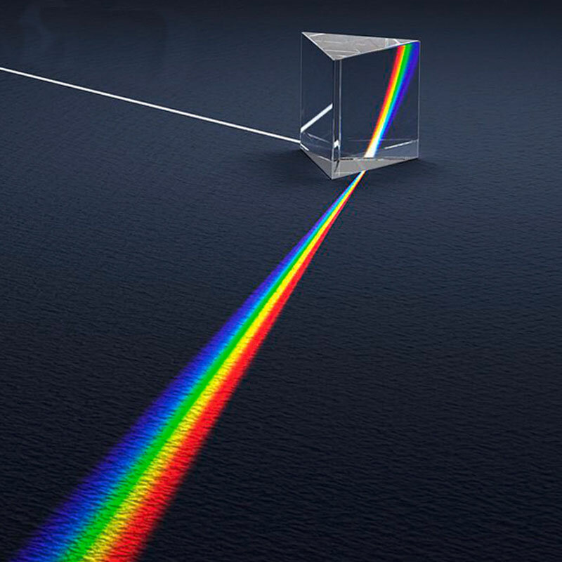 Mainan Sains tangkai fisika anak-anak mainan edukasi prisma warna segitiga pemantul kaca untuk anak-anak spektrum cahaya