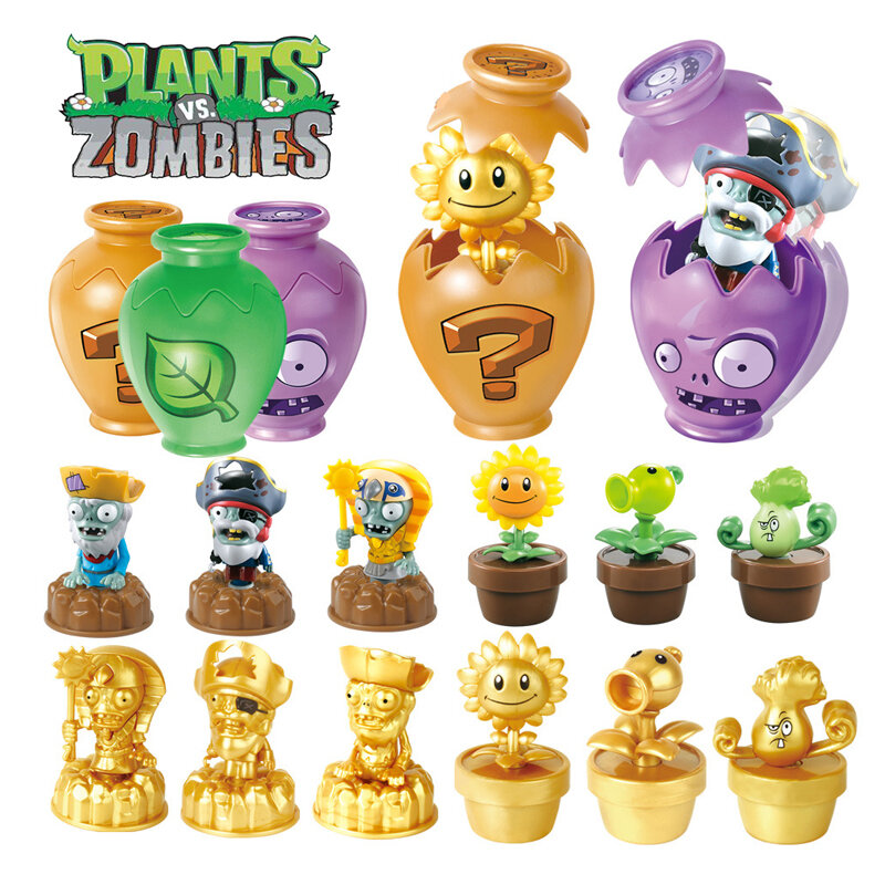 Ensemble de pots surprises Plants VS Zvised 2, jouets Peashooter, fleur de soleil, pharaon, zombie, figurine de jeu, beurre trempé, cadeaux d'anniversaire pour enfants