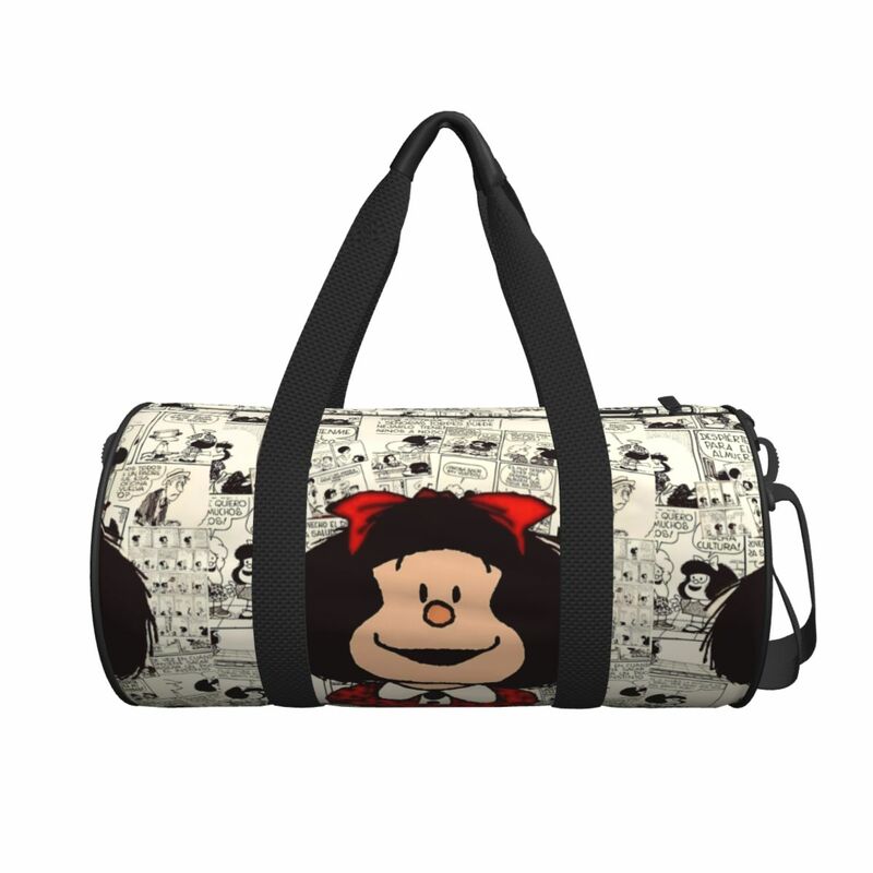Mafaldas tas Travel Anime tas Gym latihan kartun anak perempuan berani desain pasangan tas tangan luar ruangan kebugaran olahraga kapasitas besar