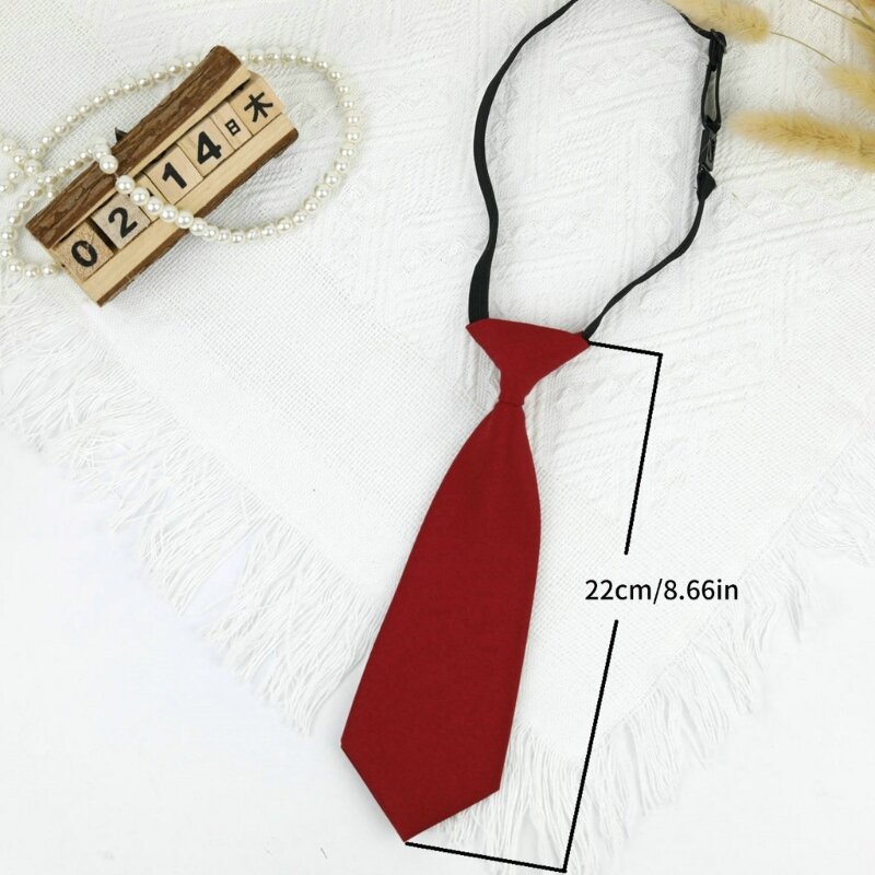 Boys' School Tie Children's Necktie for Weddings Solid Color Buckle Ties
