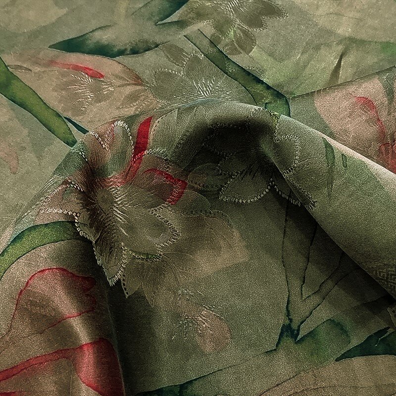 قماش حرير التوت ، خيوط عطورات ، قصير ، جاكار ، الصيف ، فستان ، 40 متر