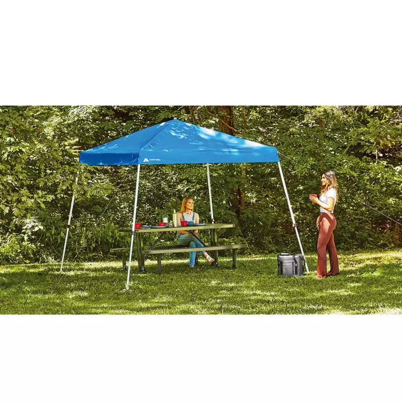 Instant Waterproof Outdoor Canopy Toldos, Slant Leg Blue Top, Frete Grátis, Nature Hike, Camping Suprimentos, Turista, 10x10