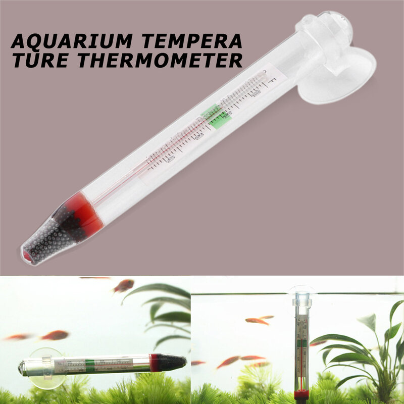 Termómetro sumergible de vidrio para acuario, ventosa superfuerte, tanque de observación más claro, accesorios de medida impermeables