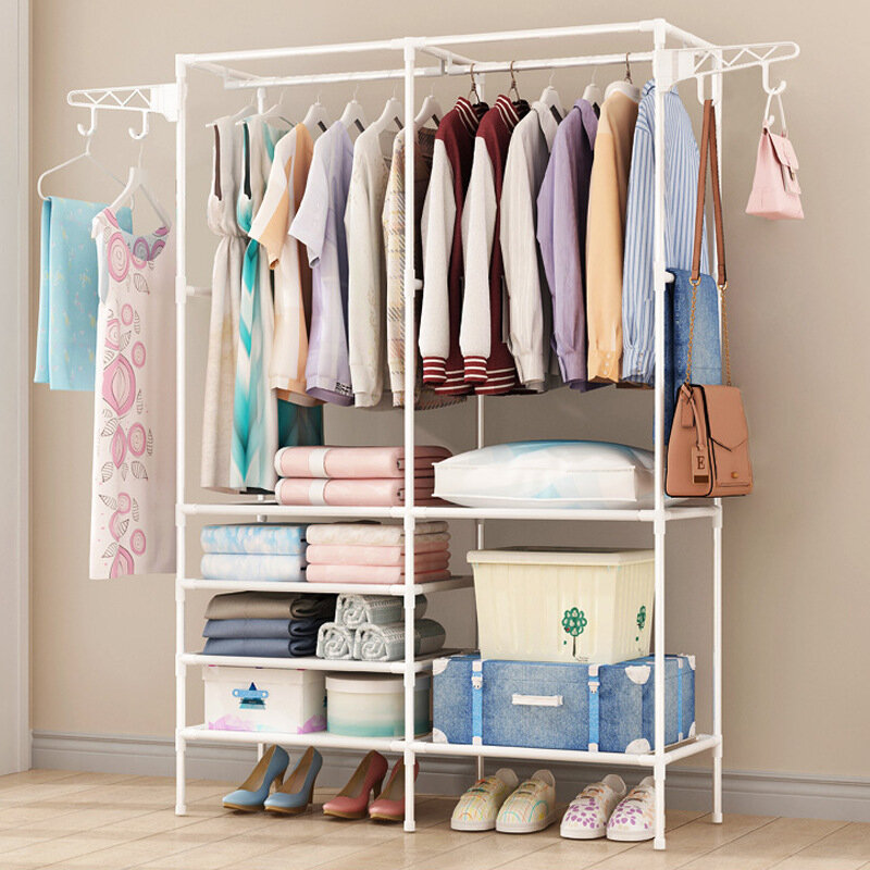 Colgador de ropa de Montaje Simple para el hogar, Perchero de dormitorio, organizador multifuncional, estante de almacenamiento, muebles para el hogar