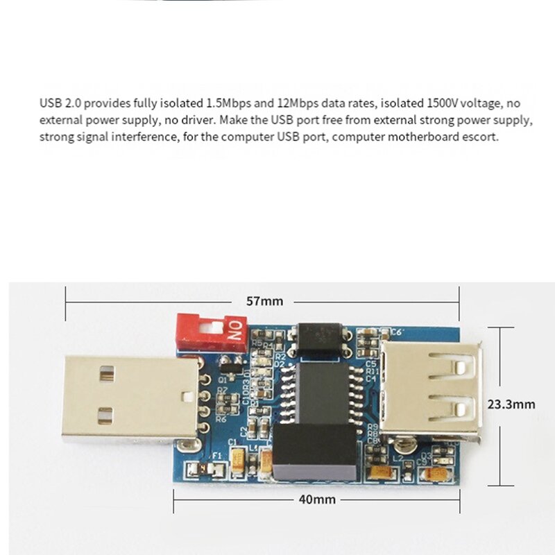 ADUM3160 USB Audio Signal Isolator 1500V 1CH Digital Signal Audio Power Isolator USB To USB Signal Isolator 1 Pcs