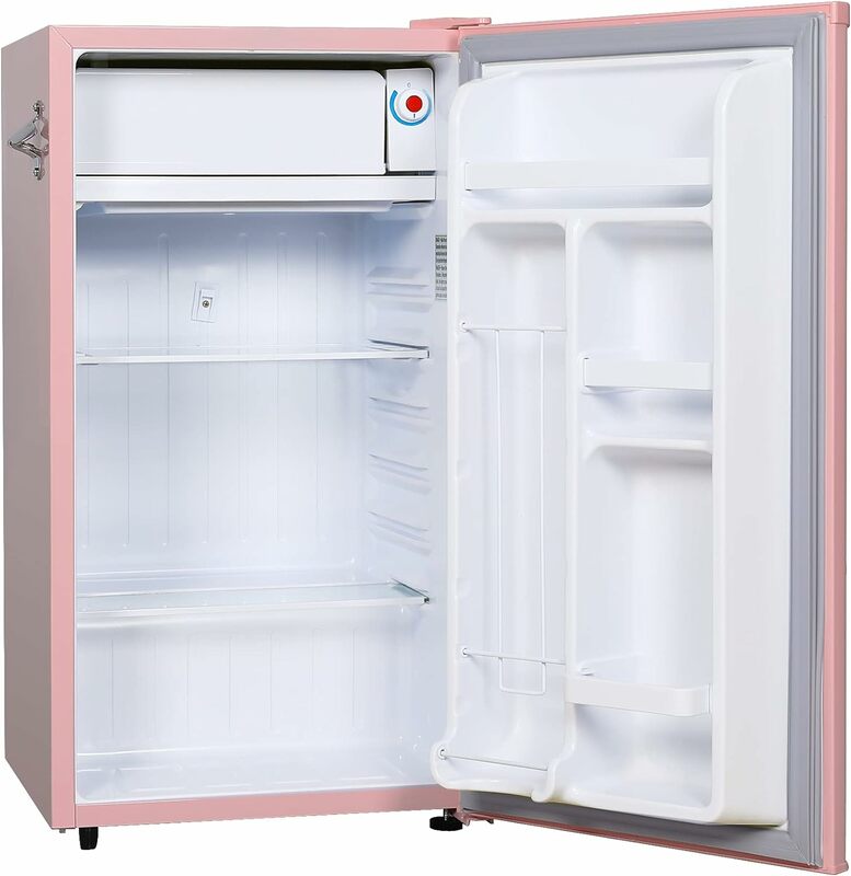 Холодильник в стиле ретро FRIGIDAIRE EFR376, холодильник с боковой открывалкой для бутылок, 3,2 куб. Футов, розовый/коралловый