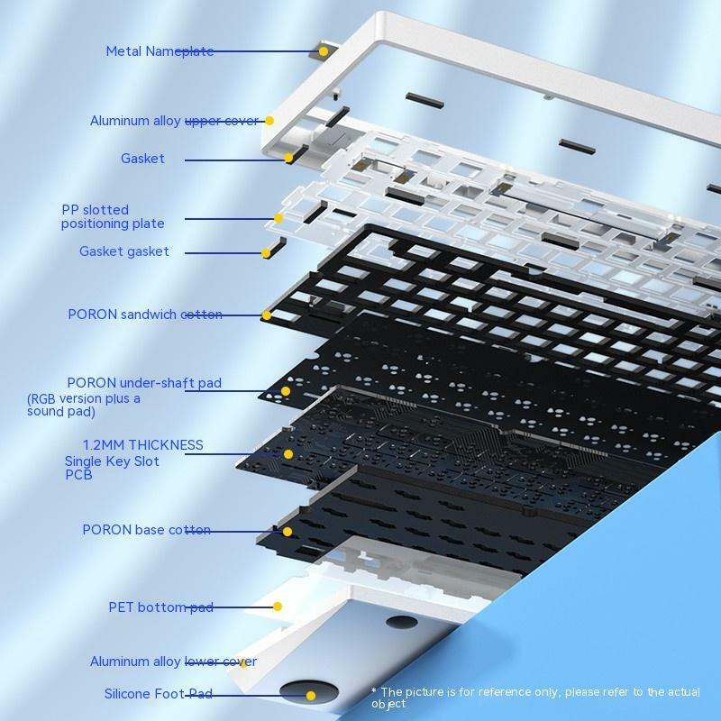 LEOBOG Hi75 Kit Hot-swappable Mechanical Keyboard Kit Custom Barebone Keyboard RGB Backlit Gasket Structure Keyboard