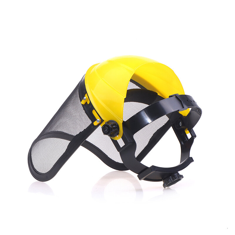 Casco de seguridad para recortadora de césped de jardín, máscara protectora de malla facial completa para tala, desbrozadora, protección forestal