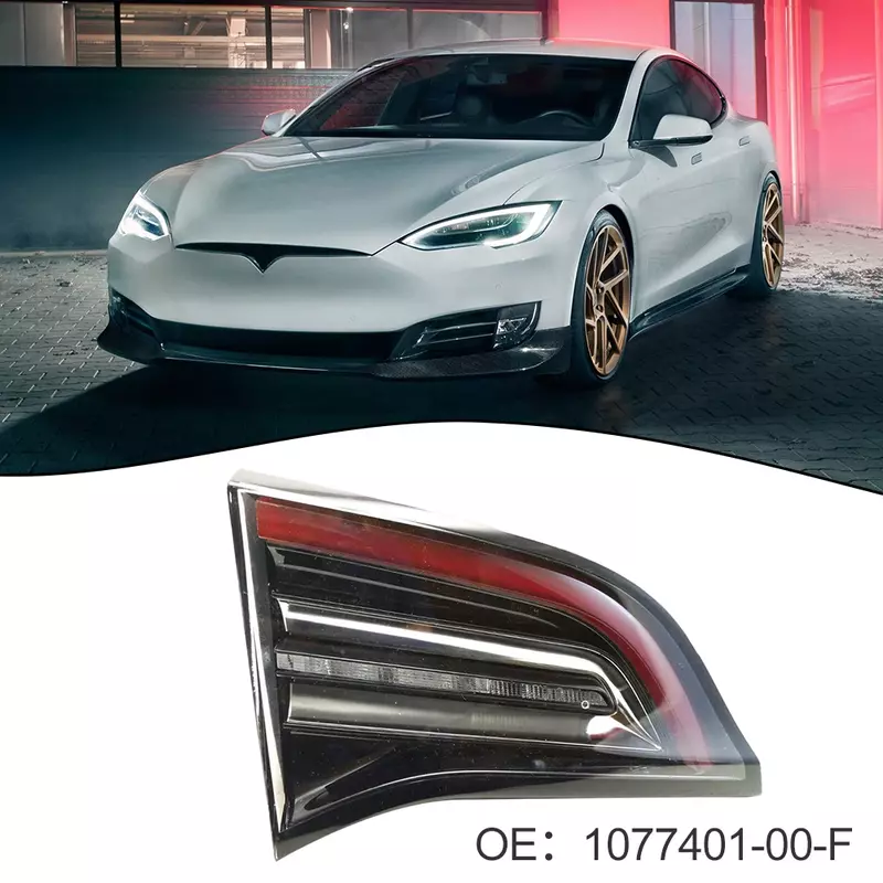 Luz da cauda preta durável do ABS para Tesla, acessório para o modelo 3 Y 2021-2023, 1077401-00-F, 2021-2023