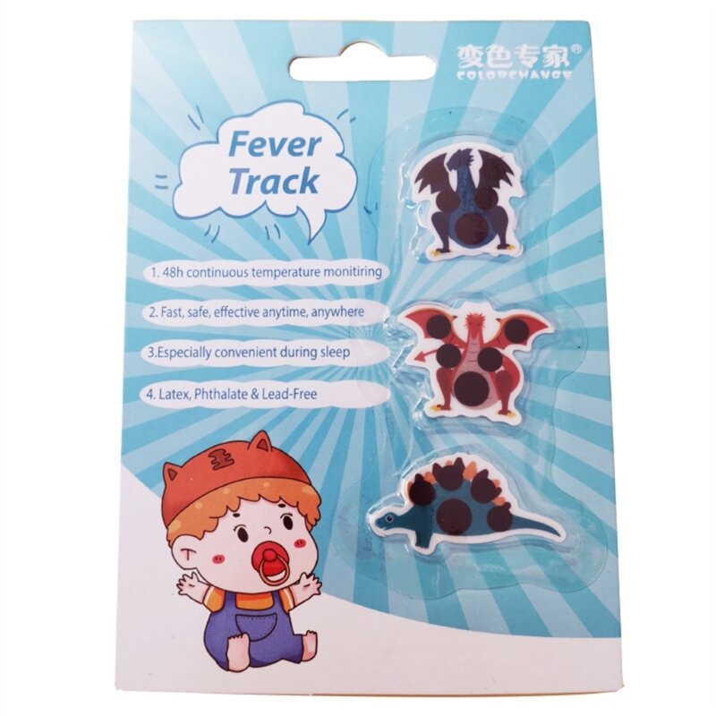 Cartoon Fever Stickers Children Forehead Thermometer Fever Track Testing Sticker