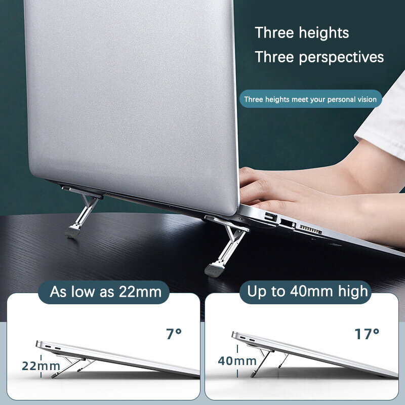 New Riser Feet Nonslip Zinc Alloy Laptop Holder For Macbook Air Pro Pad IP Desktop Kickstand Foldable Notebook Keyboard Stand