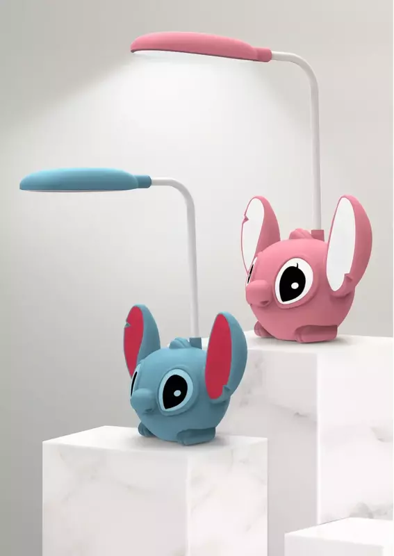 Disney Stitch Cartoon LED na biurko ochrona oczu lampka do czytania ołówek do nauki lampka do sypialni przy łóżku