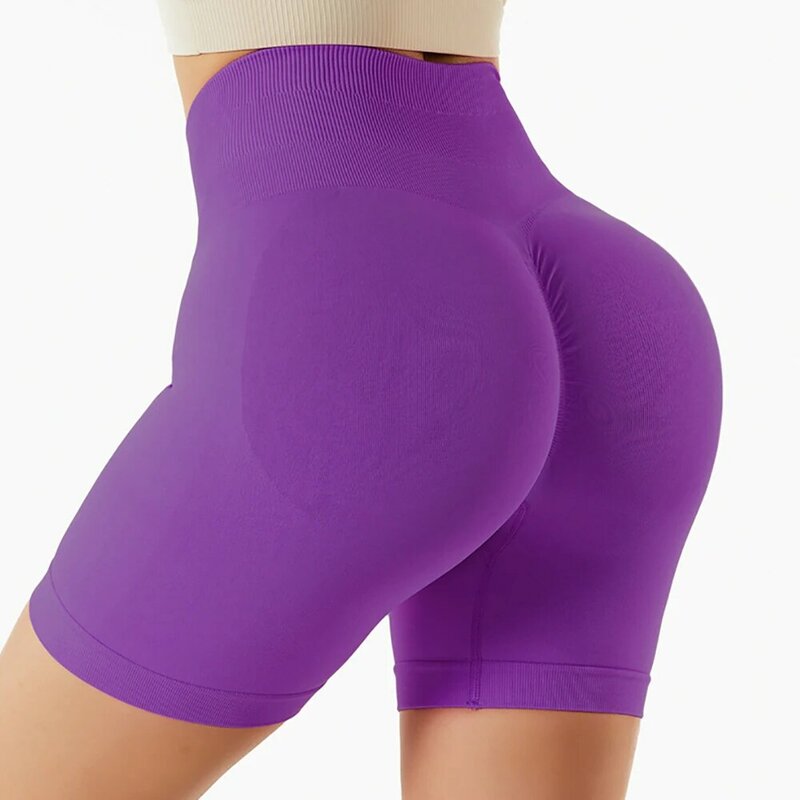 Pantalon de Sport court sans couture pour femmes, collant de Yoga, Fitness, Push-Up, tenue de gymnastique