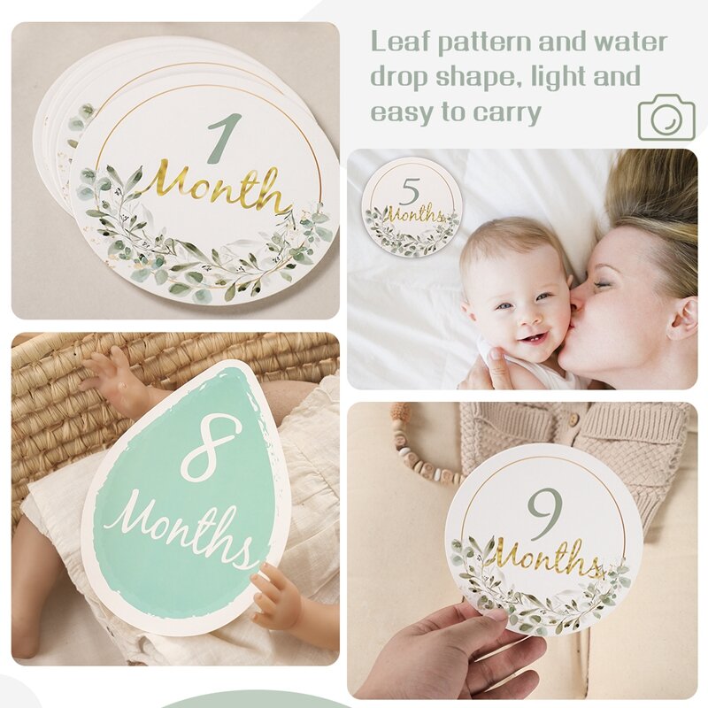 1 set Newborn Milestone Cards Paper Made Memorial Monthly Milestone Photo Cards Commemorative Baby Birth Baby Photography Props