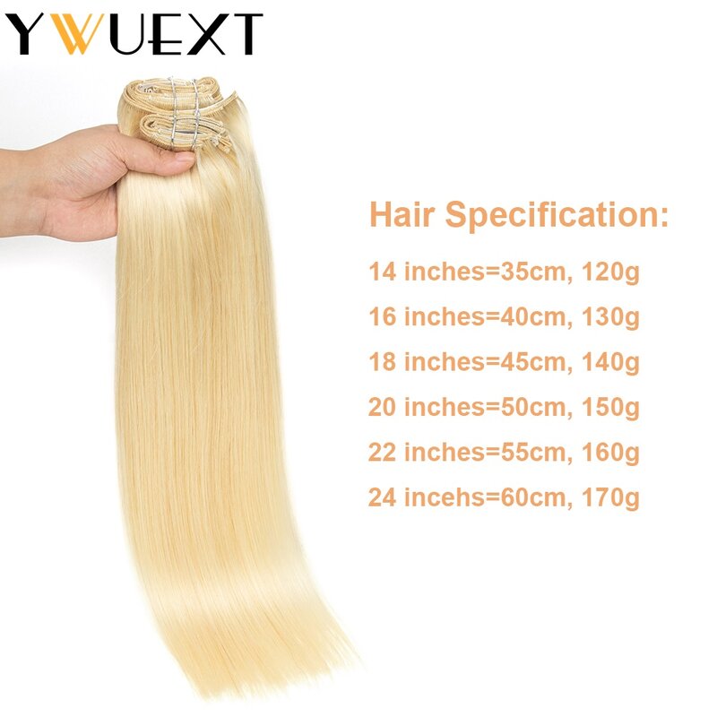 Clip in Human Hair Extensions Natural Straight 14-24 inches Customized Invisible Clip Hair Pieces Full Head Seamless 8pcs/set