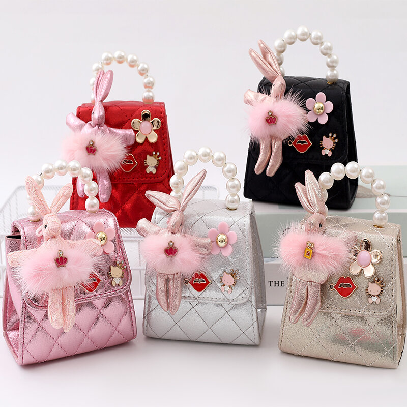 Mädchen handtasche rosa Kinder brieftasche und Handtasche Perlen klassische Mädchen Reiß verschluss Umhängetasche Mode neue Produkt applikation