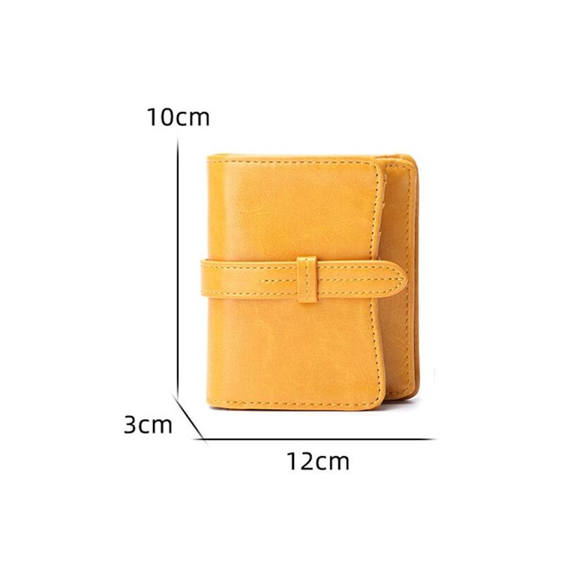 Comfort Surface Female Wallet Multi-purpose PU Leather Two Fold Card Holder Solid Color Mini Wallet for Women Student