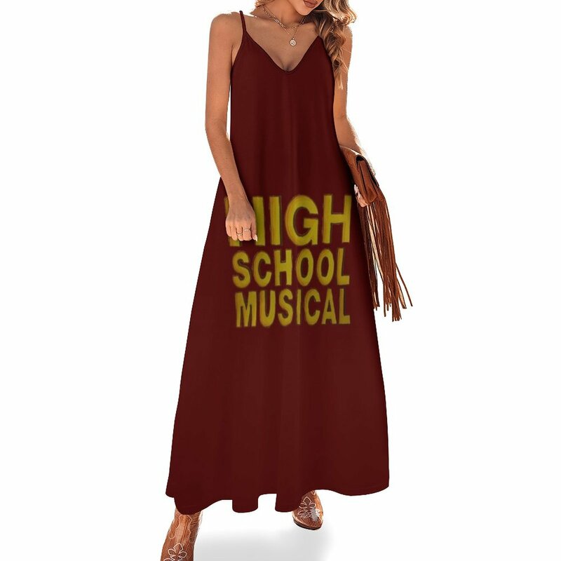 Gaun malam wanita tanpa lengan, gaun sekolah atas musikal untuk pesta