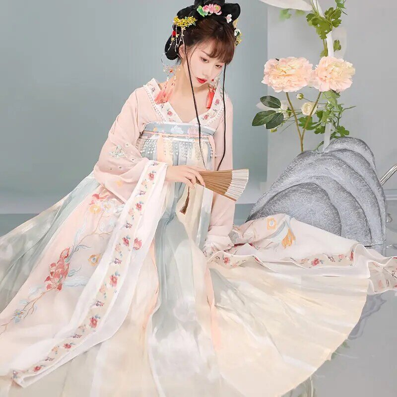 한푸 여성 요정 댄스 의상, 중국 전통 드레스, 당나라 정장, 고대 공주 의류, 카니발 코스프레, 무대 한푸