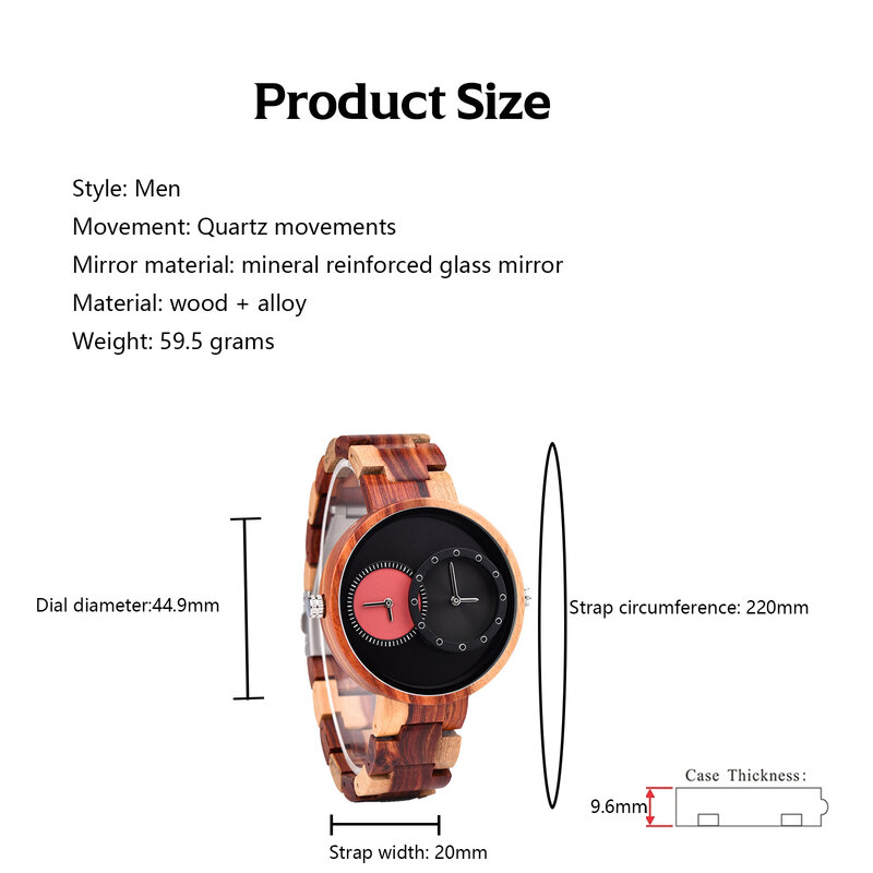 Męskie damskie 2 strefy czasowej drewniane zegarki lekkie luksusowe kwarcowe zegarki na rękę modny zegarek dla miłości