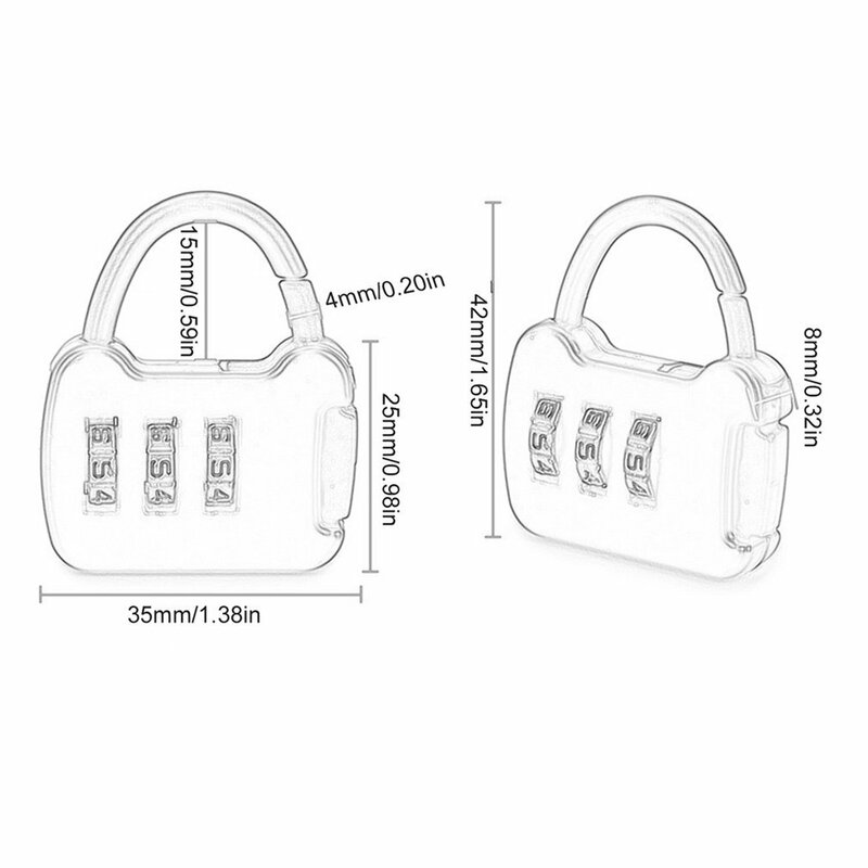 3-digit Combination Password Lock Travel Bag Luggage Cabinet Padlock Outdoor Fitness Security Code Lock School Bag Luggage Lock