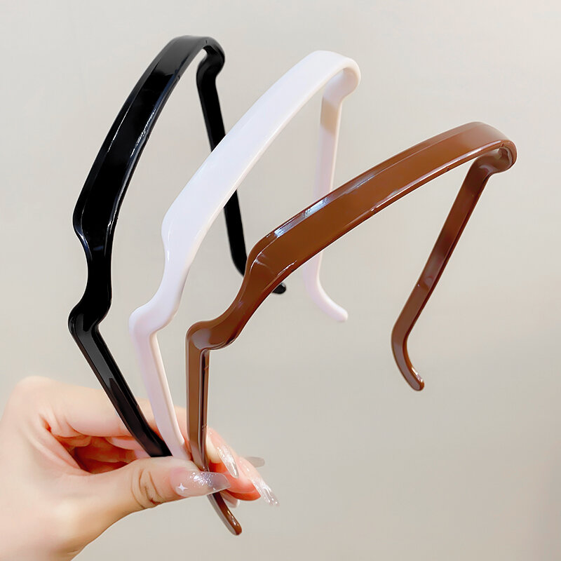 Nieuwe Zonnebril Frame Vorm Plastic Haarband Voor Vrouwen Elegante Effen Hoofdband Haar Versieren Haar Hoepel Mode Haaraccessoires
